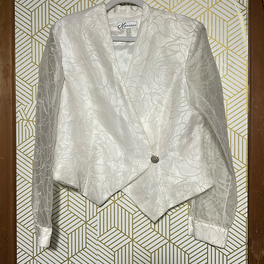 Vintage Dressbarn white evening jacket size 14